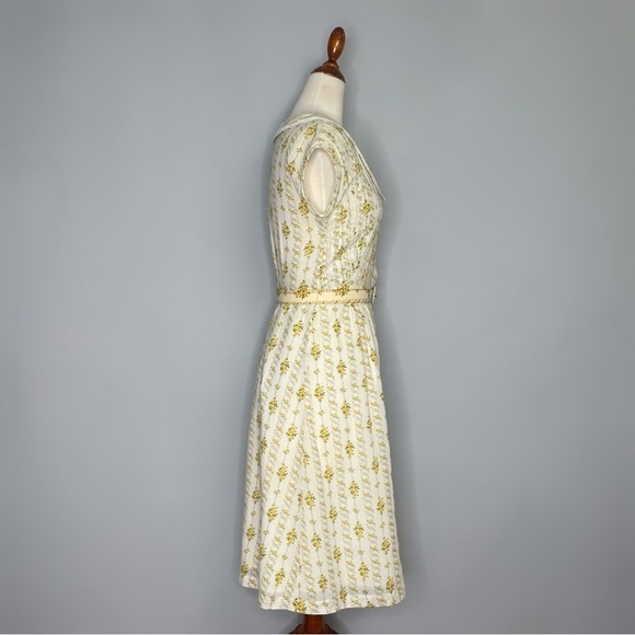 Betsey Johnson Vintage Dress Yellow Floral Prairie Black Label Size 4 - Picture 6 of 15